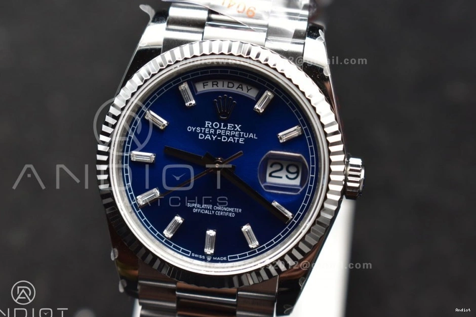 Bracelet vr3255 on Weight) Steel President 904L 36 Crystal SS QF Dial Edition Best (Gain DayDate Blue V5 0412